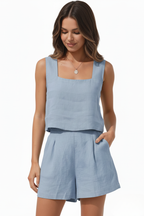 EVIE | Linen Blend Sleeveless Co-ord Set