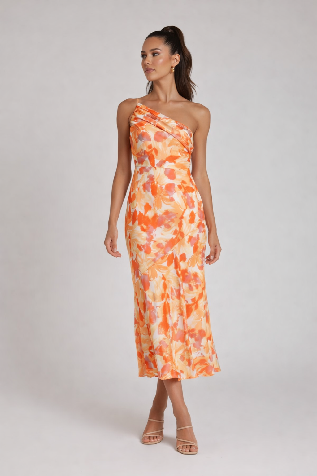 EVIE | One Shoulder Floral Midi Dress