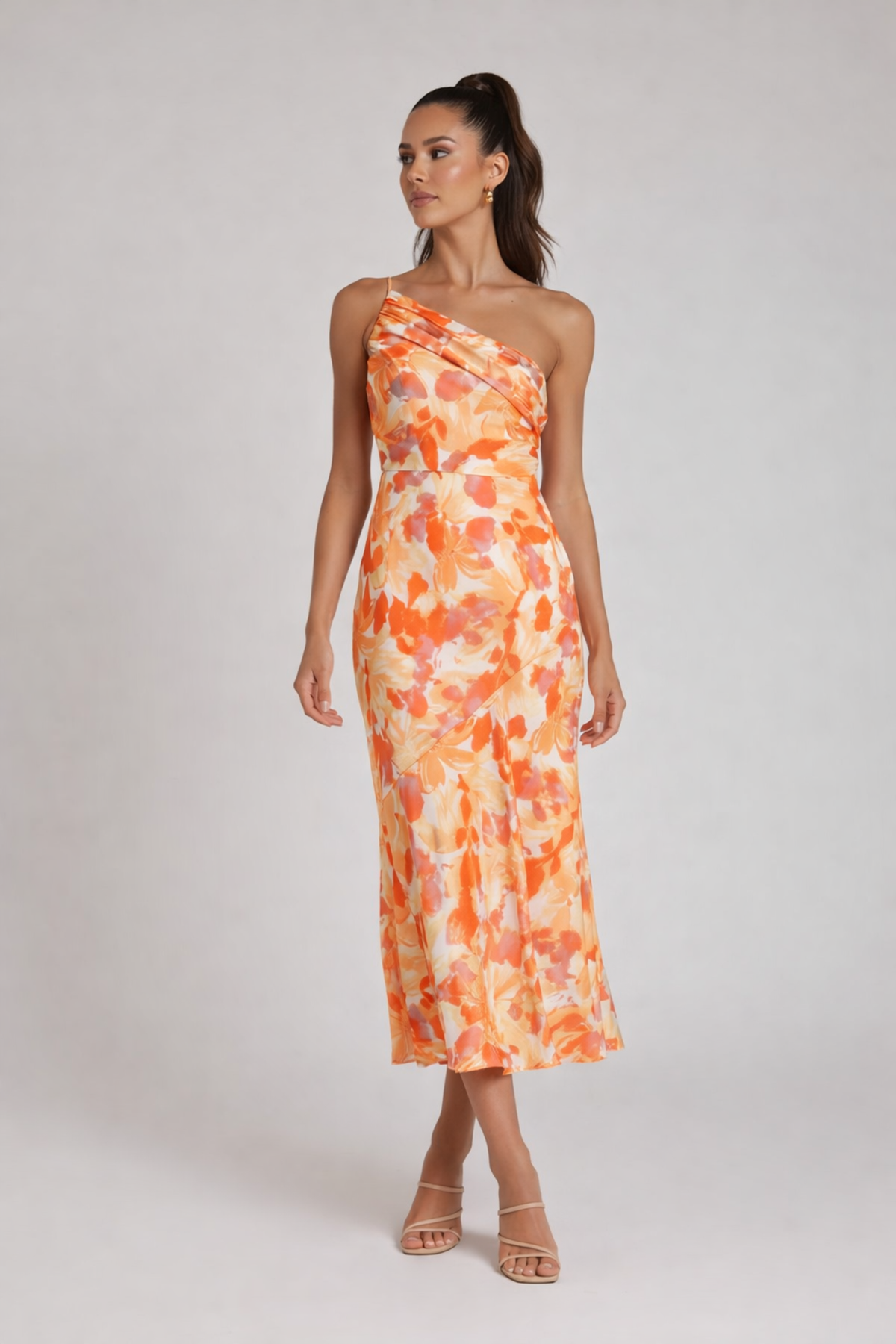 EVIE | One Shoulder Floral Midi Dress