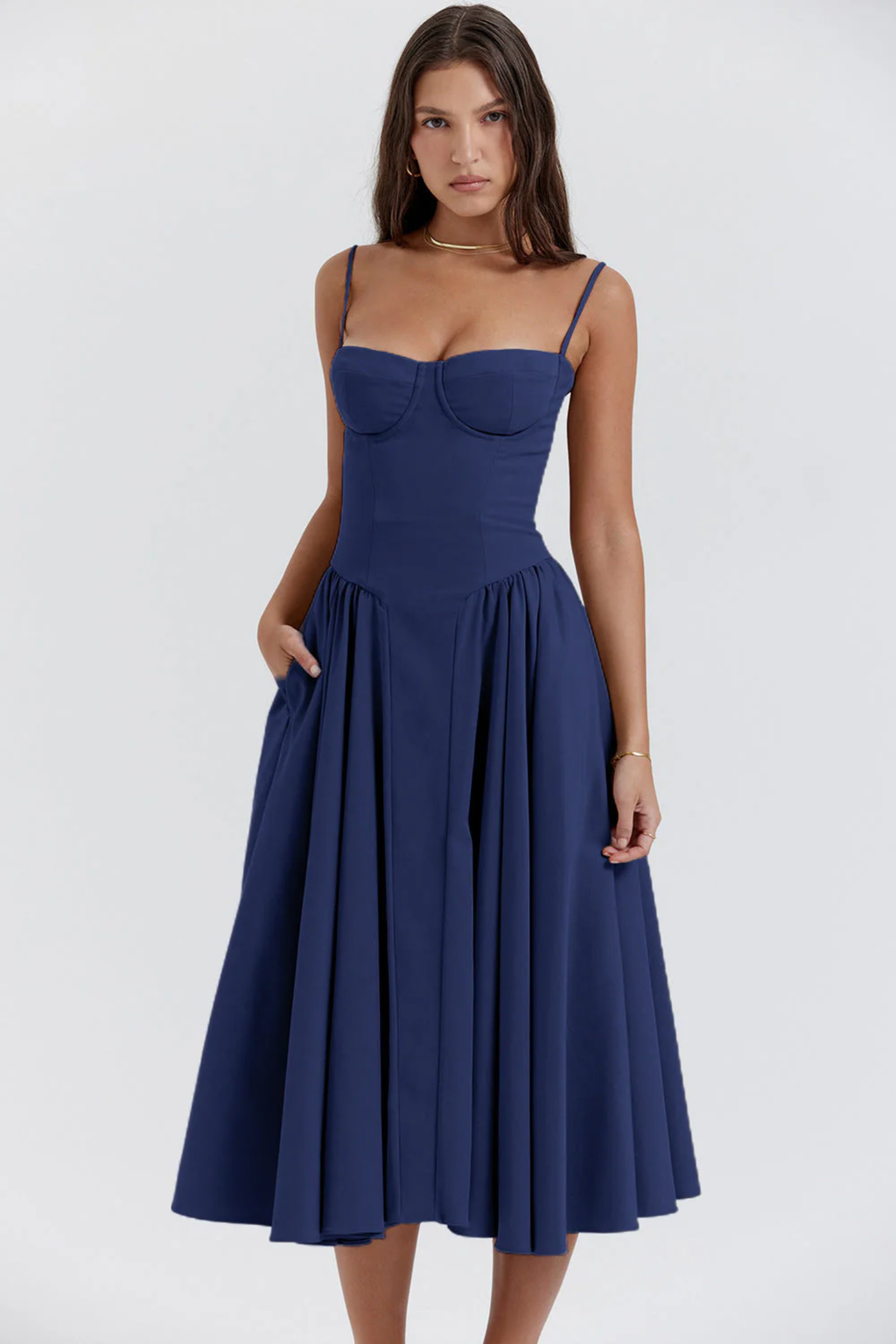 EVIE | Retro Sleeveless Midi Dress