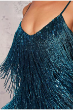 EVIE | Feather Trim Sleeveless Mini Dress