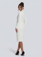 EVIE | Belted Wrap Long Sleeve Midi Dress