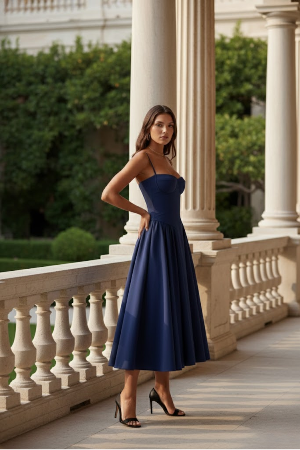 EVIE | Retro Sleeveless Midi Dress