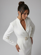 EVIE | Belted Wrap Long Sleeve Midi Dress