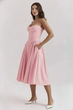 EVIE | Retro Sleeveless Midi Dress