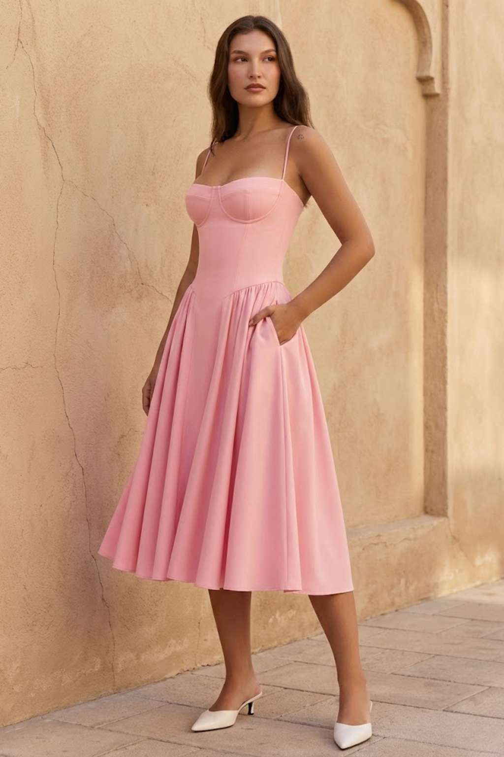 EVIE | Retro Sleeveless Midi Dress