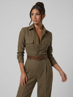 EVIE | Sleeveless Tweed Check Jumpsuit