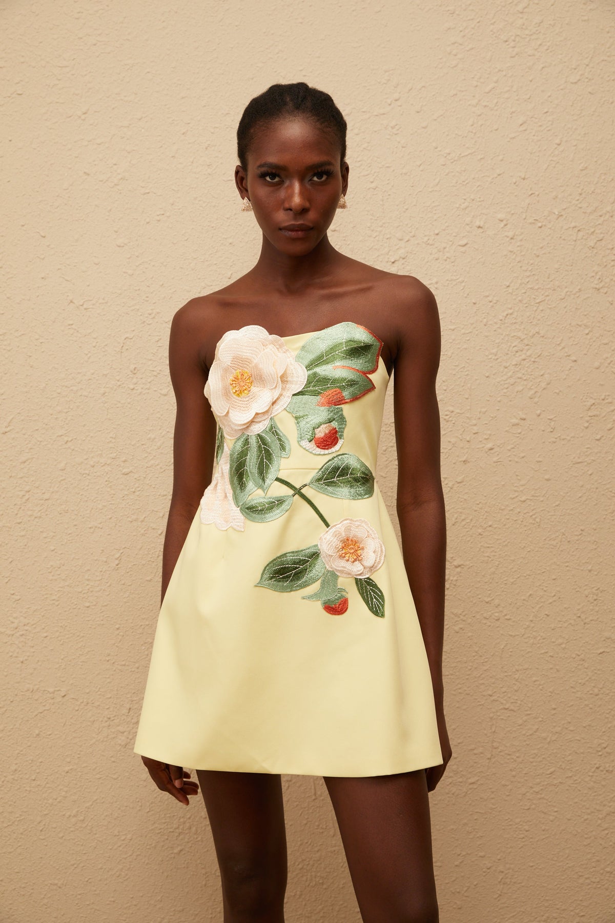 EVIE | Floral Embroidered Off Shoulder Mini Dress
