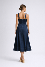 EVIE | Sleeveless Denim Midi Dress