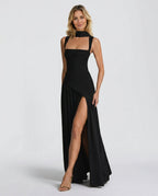 EVIE | Strapless Ruched Maxi Dress