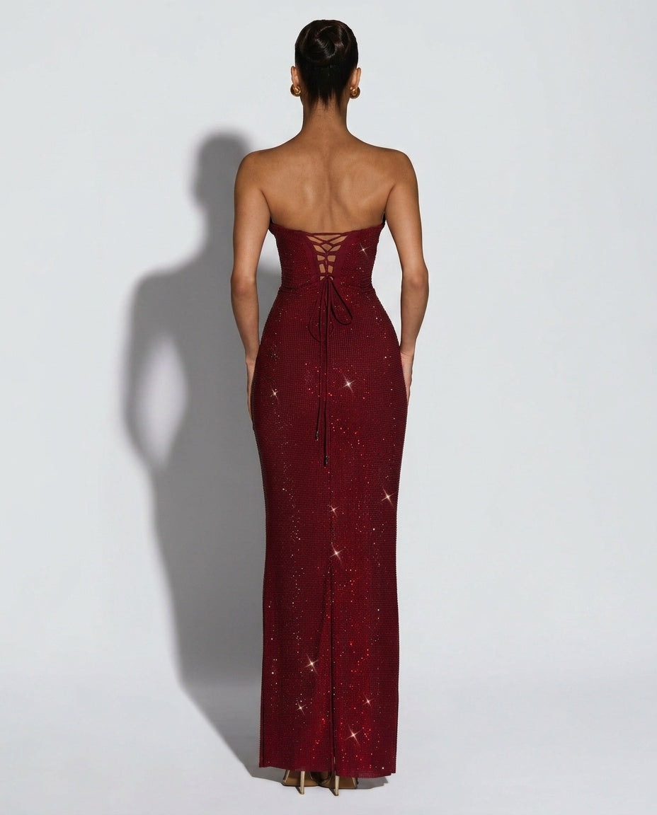 EVIE | Lace Trim Sleeveless Maxi Dress