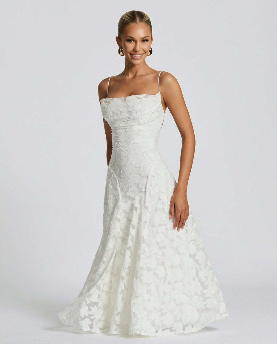 EVIE | Corset Lace-Up Back Maxi Dress