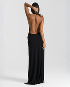 EVIE | Halter Neck Backless Wrap Maxi Dress