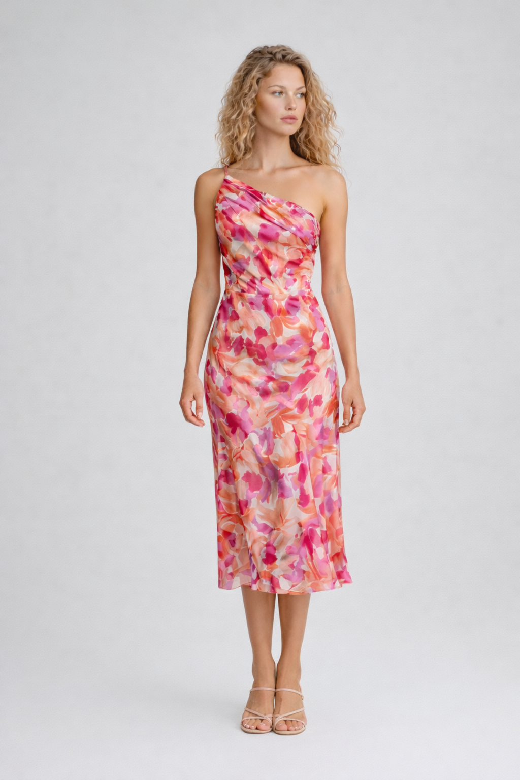 EVIE | One Shoulder Floral Midi Dress