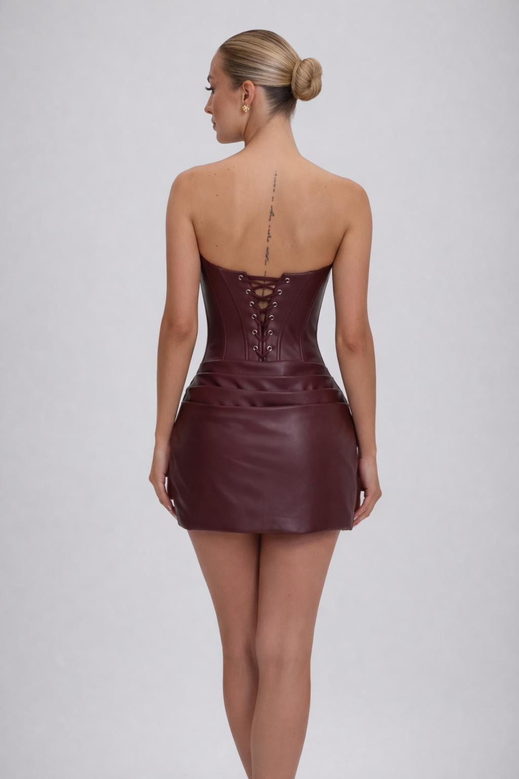 EVIE | Strapless Draped Skirt Bodycon Mini Dress