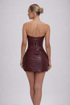 EVIE | Strapless Draped Skirt Bodycon Mini Dress