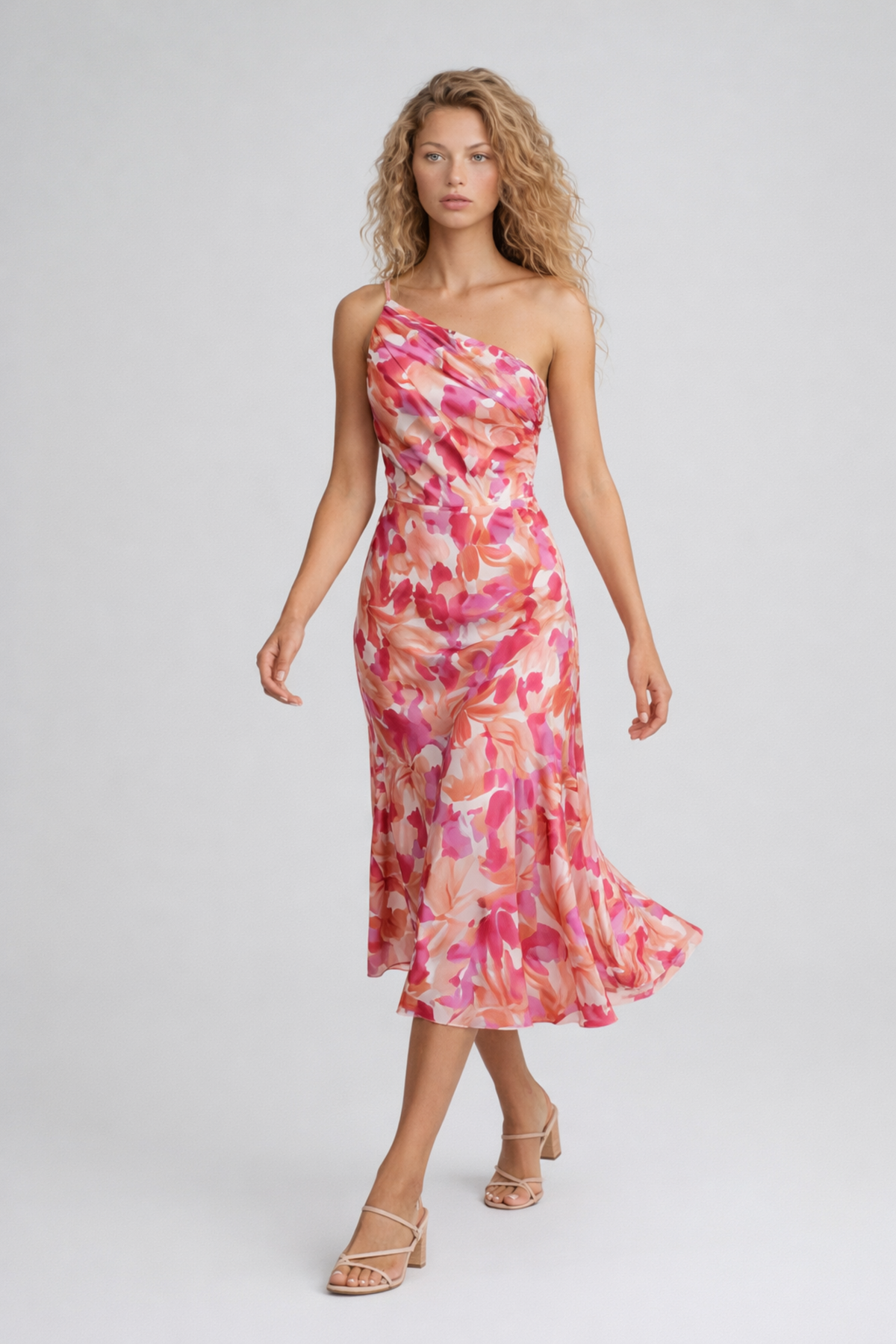 EVIE | One Shoulder Floral Midi Dress