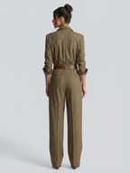 EVIE | Sleeveless Tweed Check Jumpsuit
