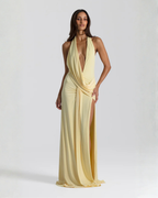 EVIE | Halter Neck Backless Wrap Maxi Dress