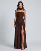 EVIE | Strapless Ruched Maxi Dress