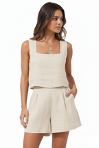 EVIE | Linen Blend Sleeveless Co-ord Set