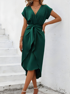 EVIE | Wrap Tie Waist Midi Dress