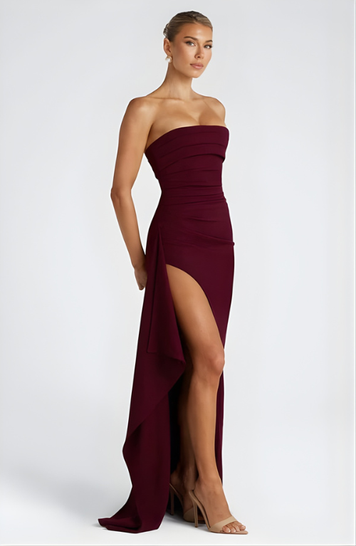 EVIE | Strapless Twisted Maxi Dress