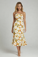 EVIE | One Shoulder Floral Midi Dress