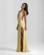 EVIE | Halter Neck Backless Wrap Maxi Dress