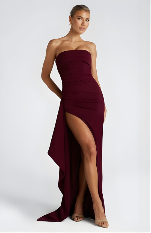 EVIE | Strapless Twisted Maxi Dress