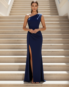EVIE | One Shoulder Front Slit Maxi Dress