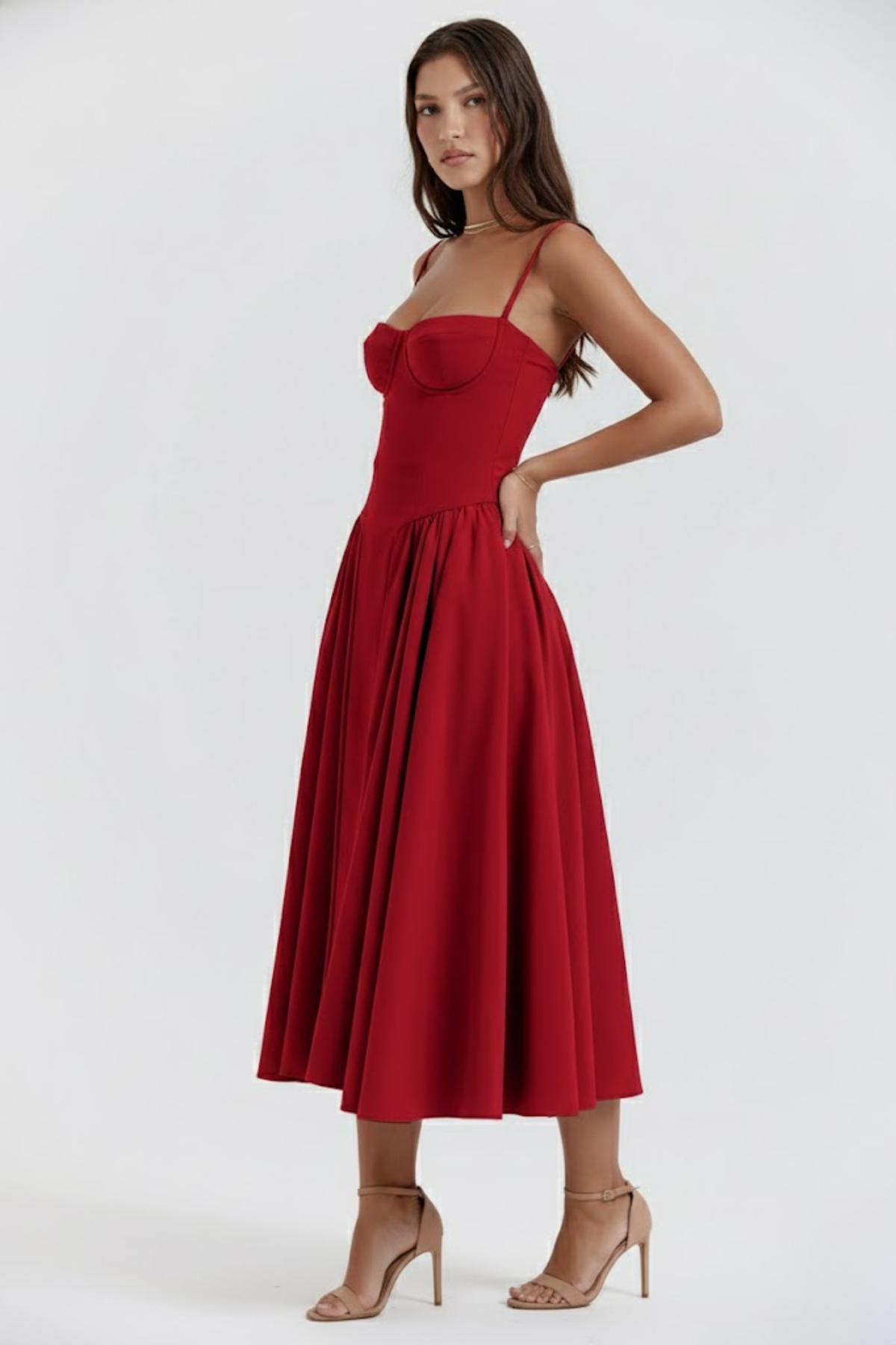 EVIE | Retro Sleeveless Midi Dress