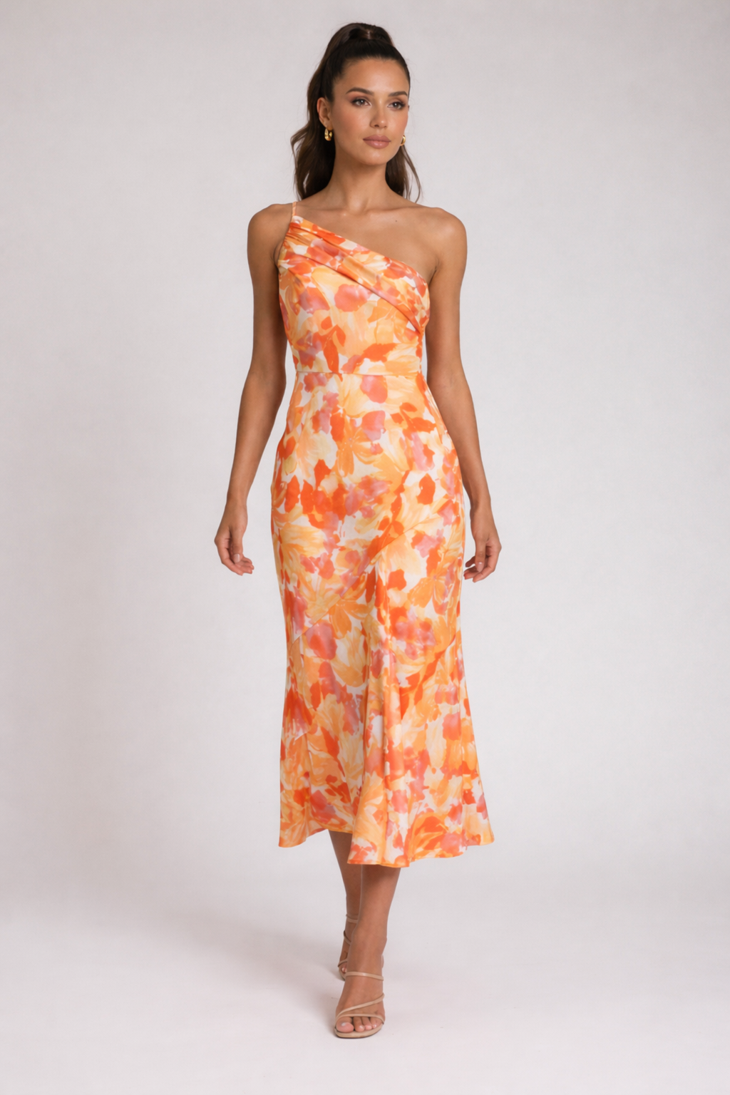 EVIE | One Shoulder Floral Midi Dress