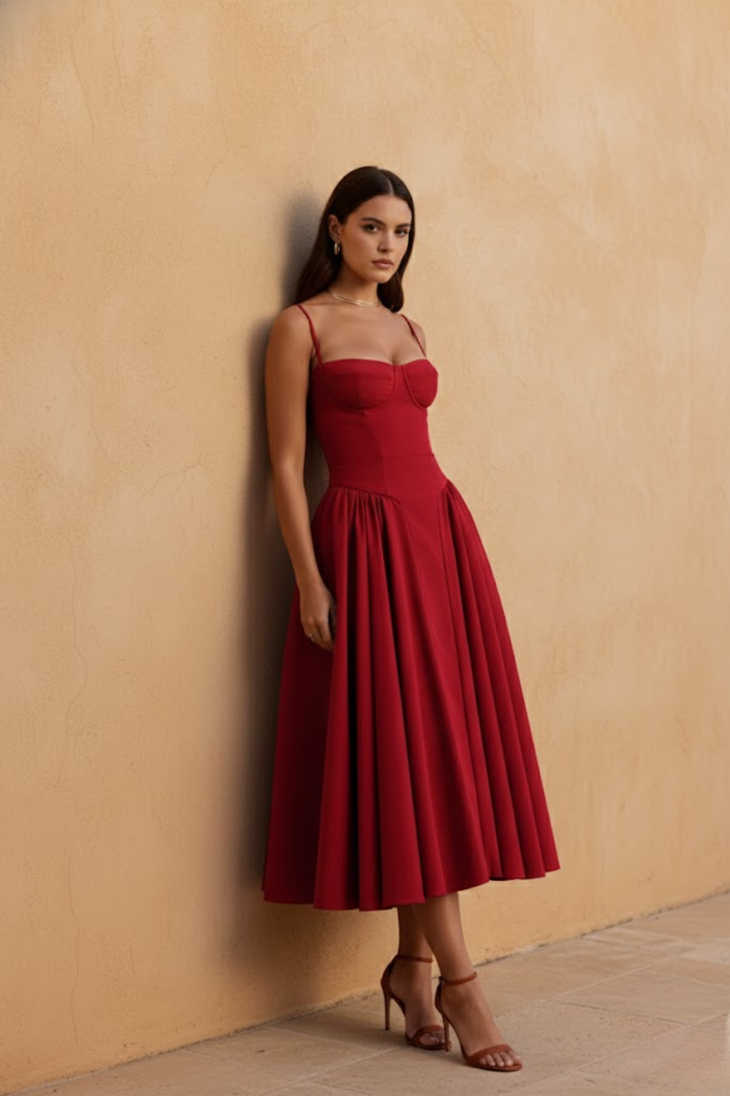 EVIE | Retro Sleeveless Midi Dress