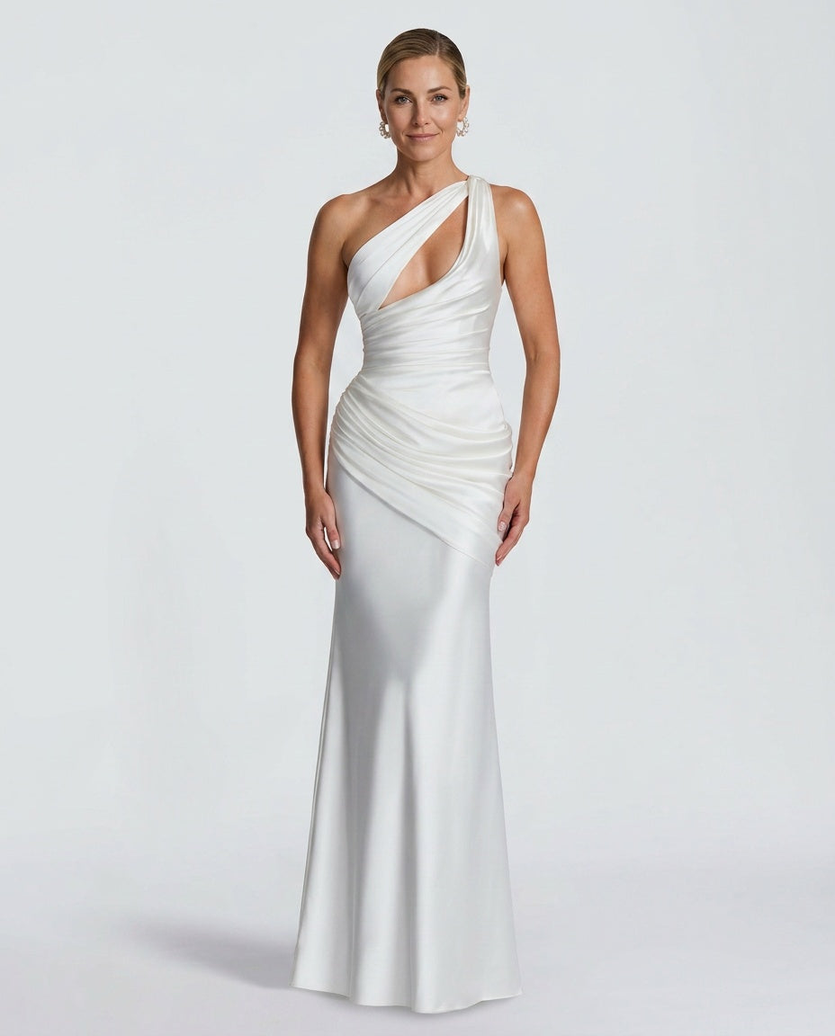 EVIE | Satin Cowl Neck Sleeveless Maxi Dress
