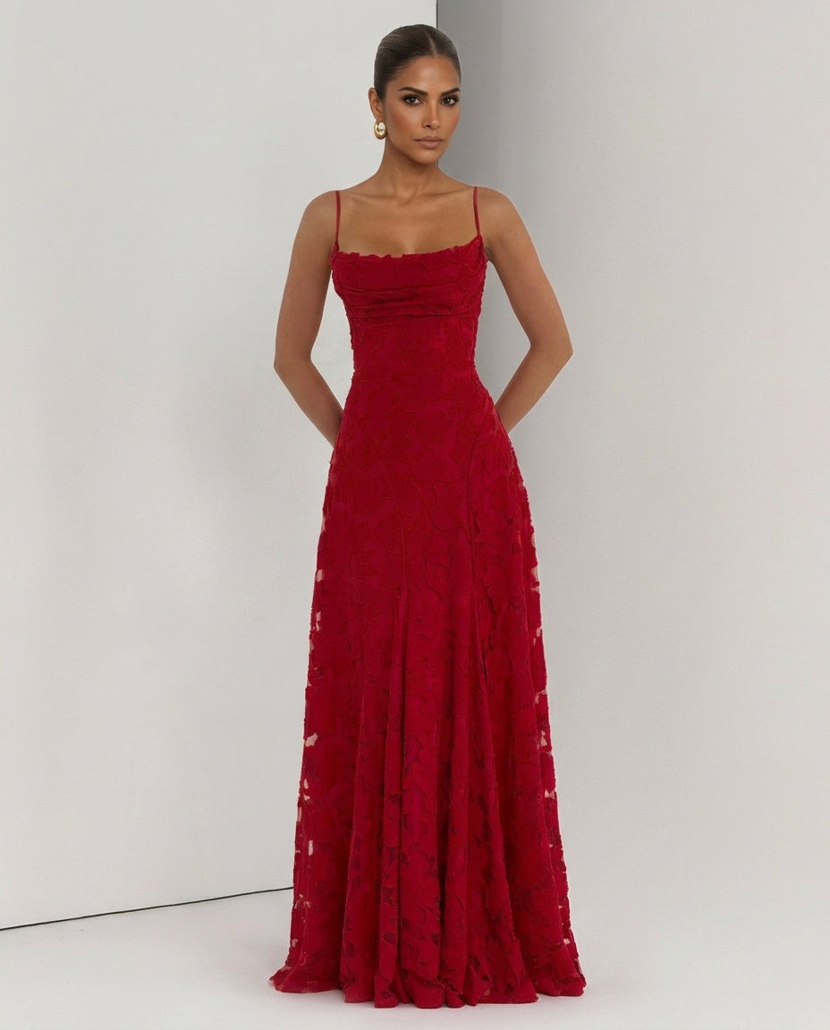 EVIE | Corset Lace-Up Back Maxi Dress