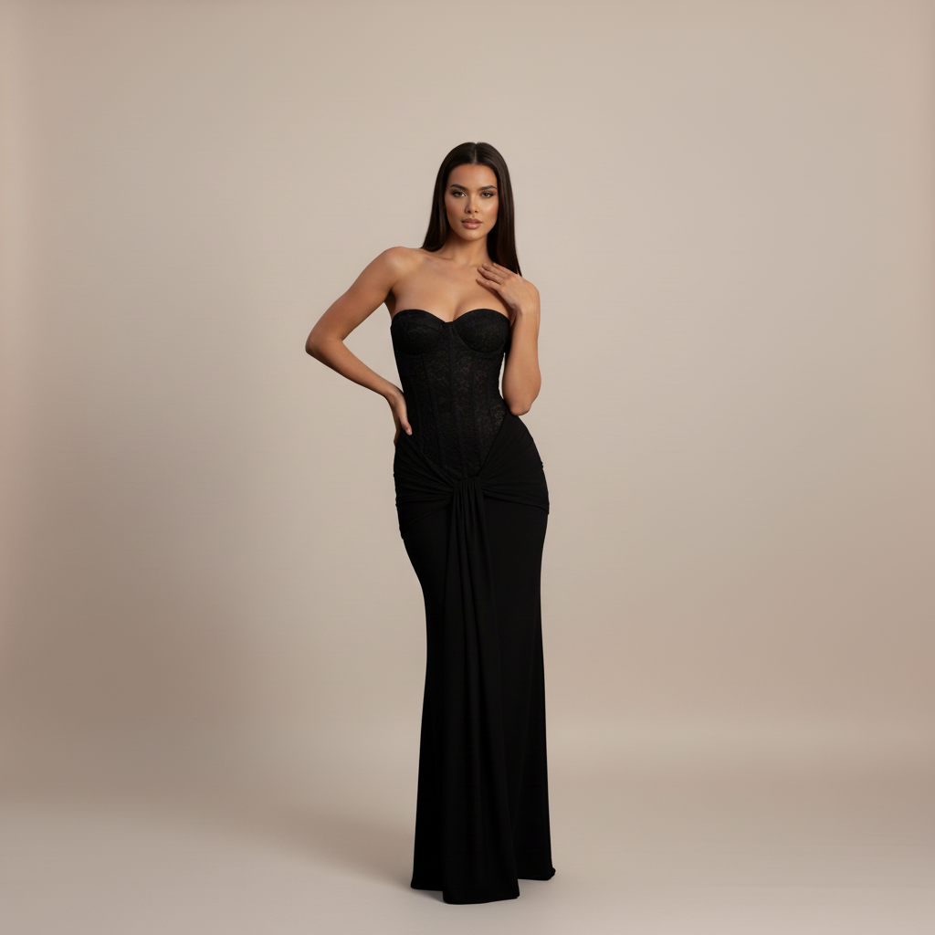 EVIE | Off Shoulder Strapless Formal Maxi Dress