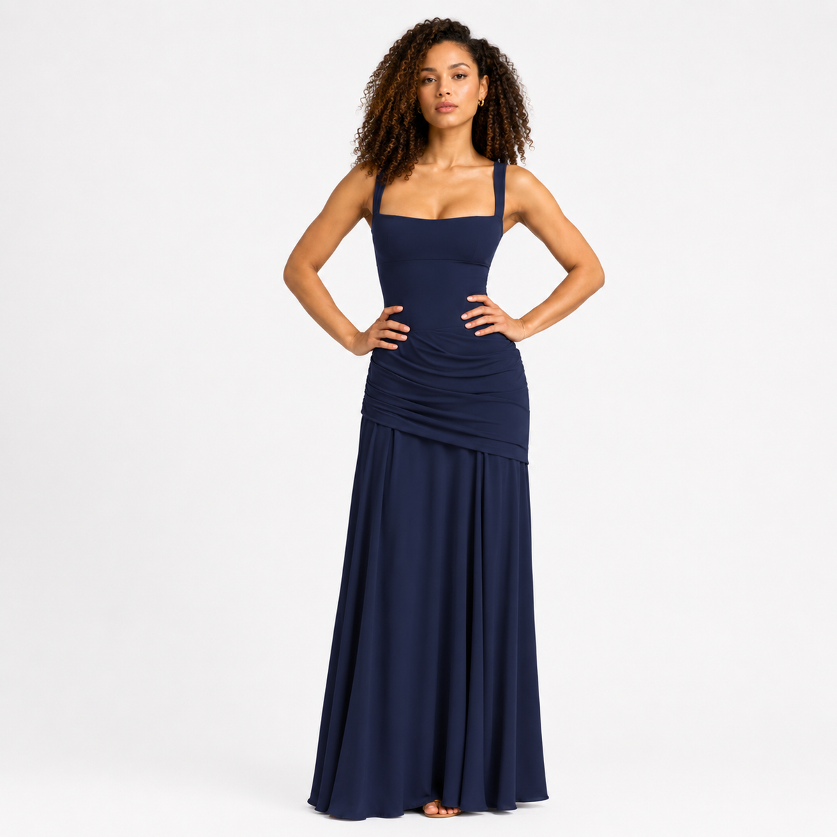 EVIE | Square Neck Backless Bodycon Maxi Dress
