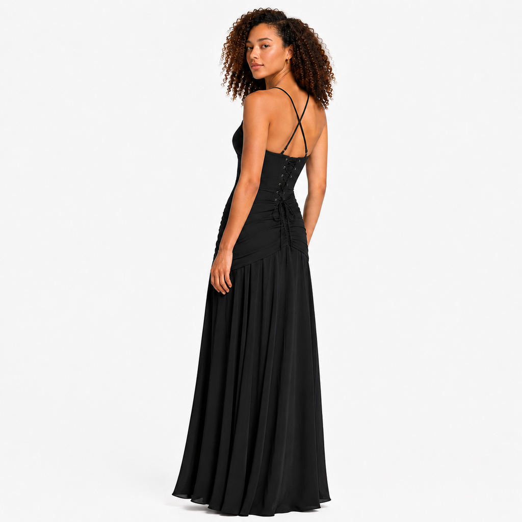 EVIE | Square Neck Backless Bodycon Maxi Dress