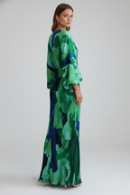 EVIE | Pleated V-Neck Sleeveless Maxi Dress