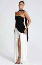 EVIE | Strapless Maxi Dress with Matching Scarf