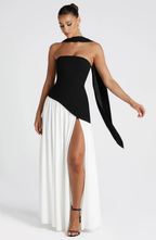 EVIE | Strapless Maxi Dress with Matching Scarf