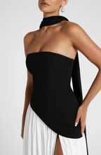 EVIE | Strapless Maxi Dress with Matching Scarf
