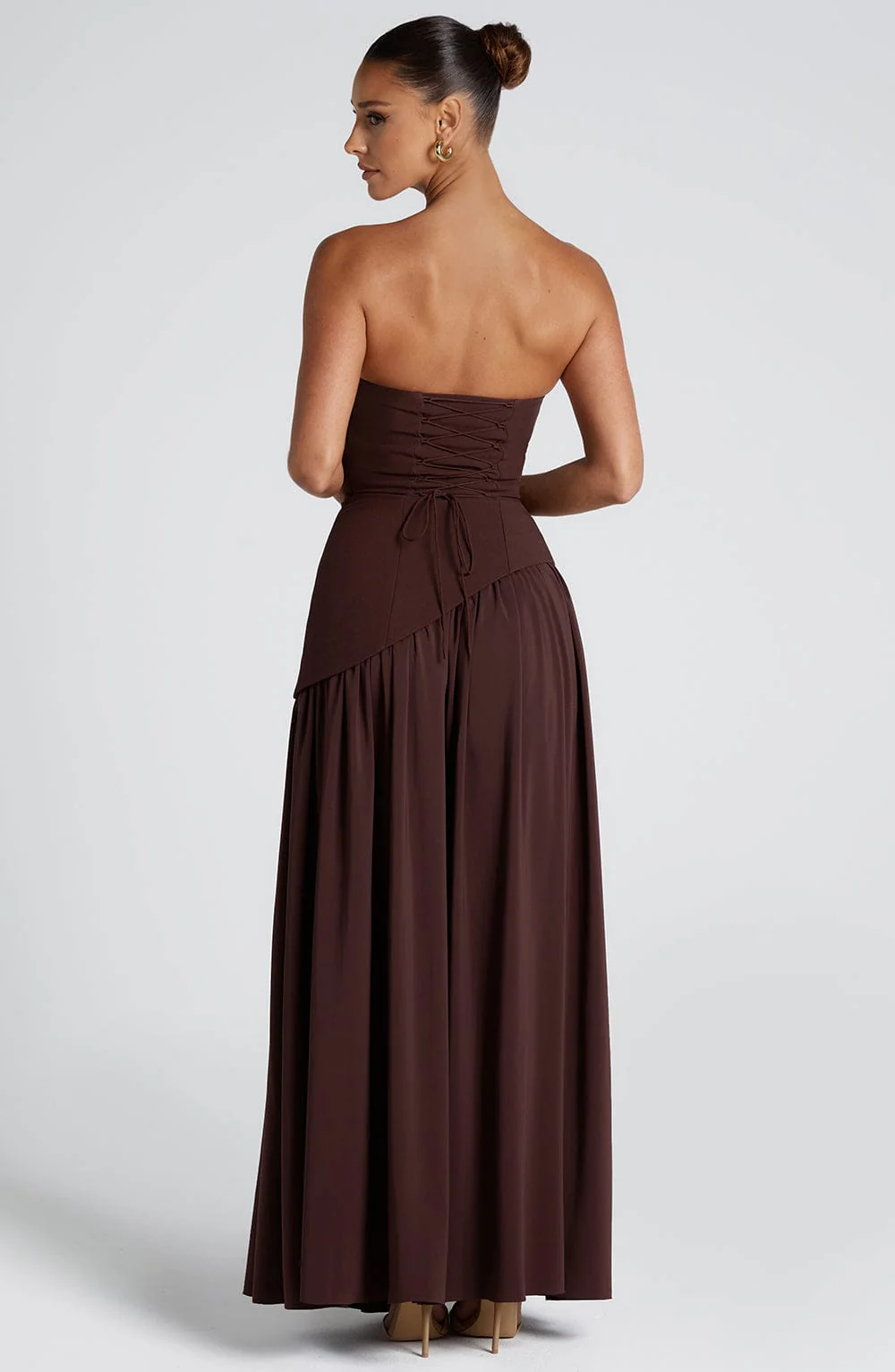 EVIE | Strapless Maxi Dress with Matching Scarf