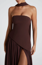 EVIE | Strapless Maxi Dress with Matching Scarf