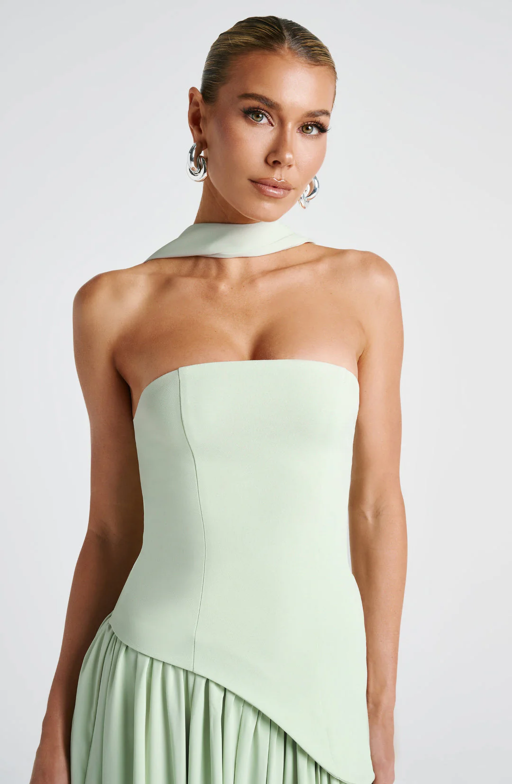 EVIE | Strapless Maxi Dress with Matching Scarf