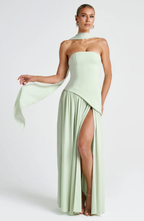 EVIE | Strapless Maxi Dress with Matching Scarf