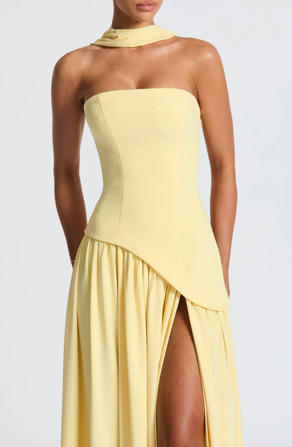 EVIE | Strapless Maxi Dress with Matching Scarf