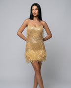 EVIE | Sequin Feather Tassel Mini Dress