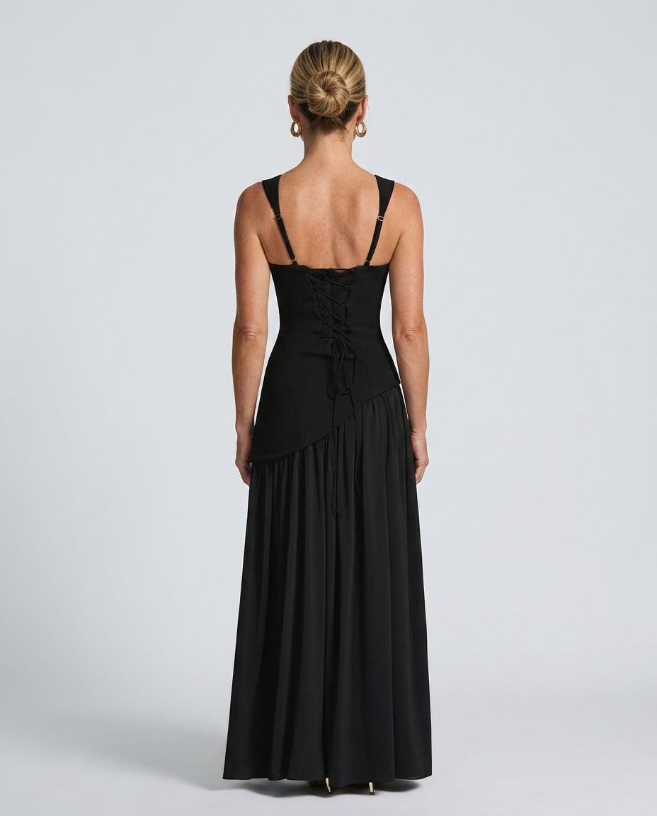 EVIE | Strapless Ruched Maxi Dress